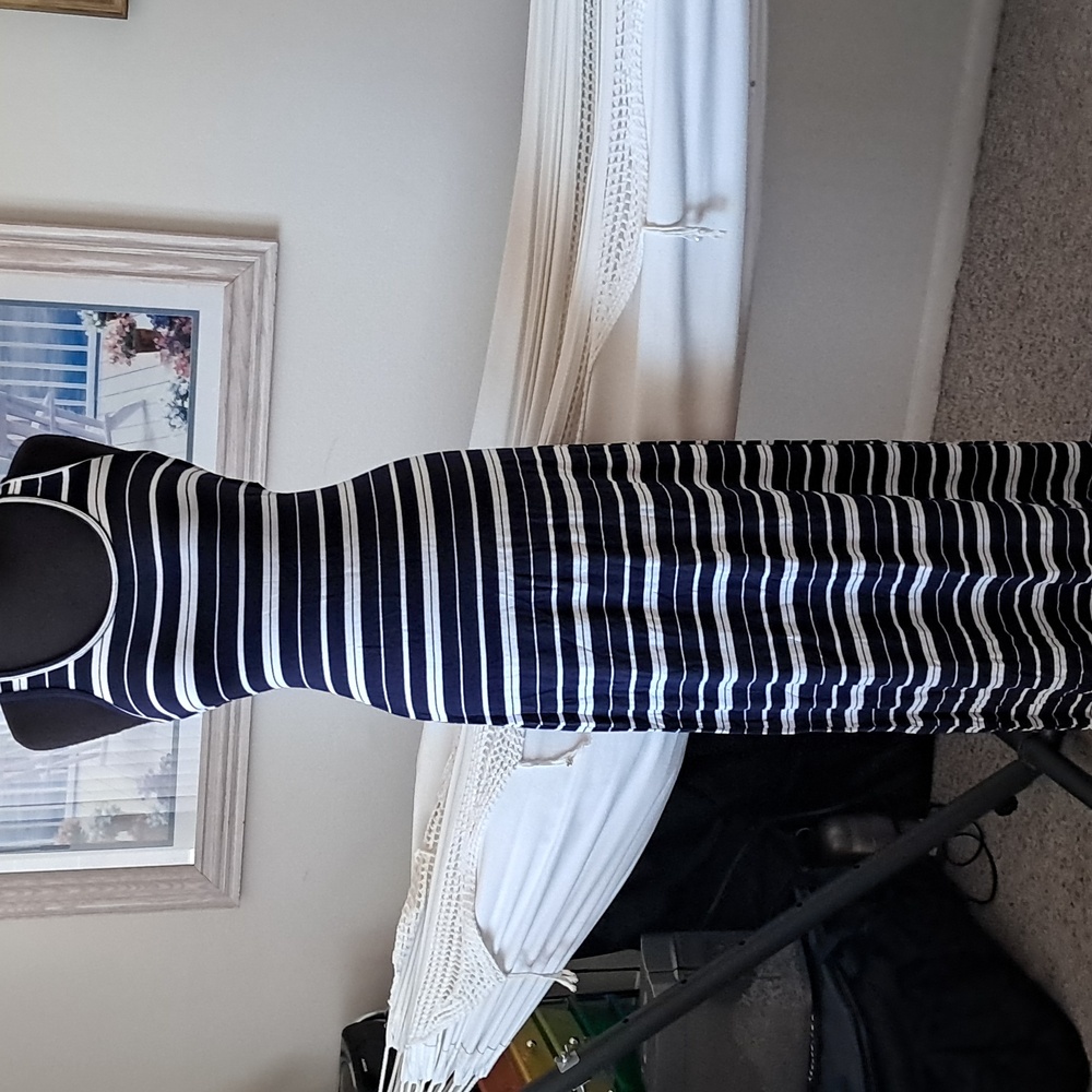 Old Navy Navy and White Striped Dress